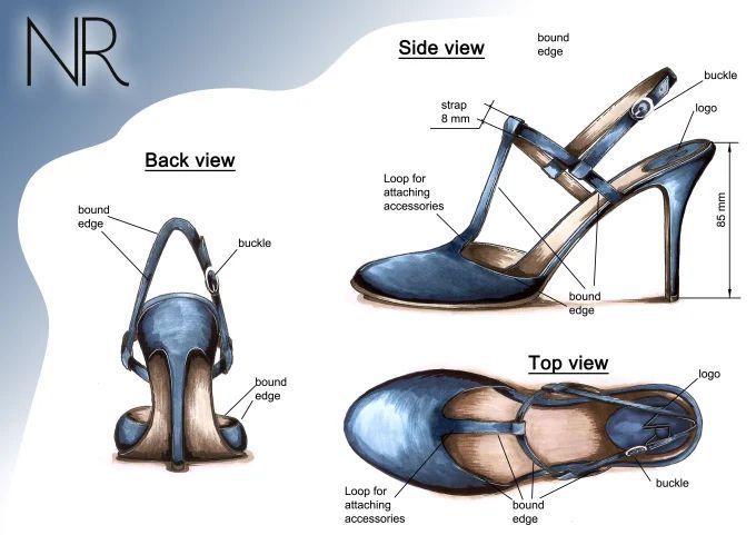 croquis de chaussures selon vos idées