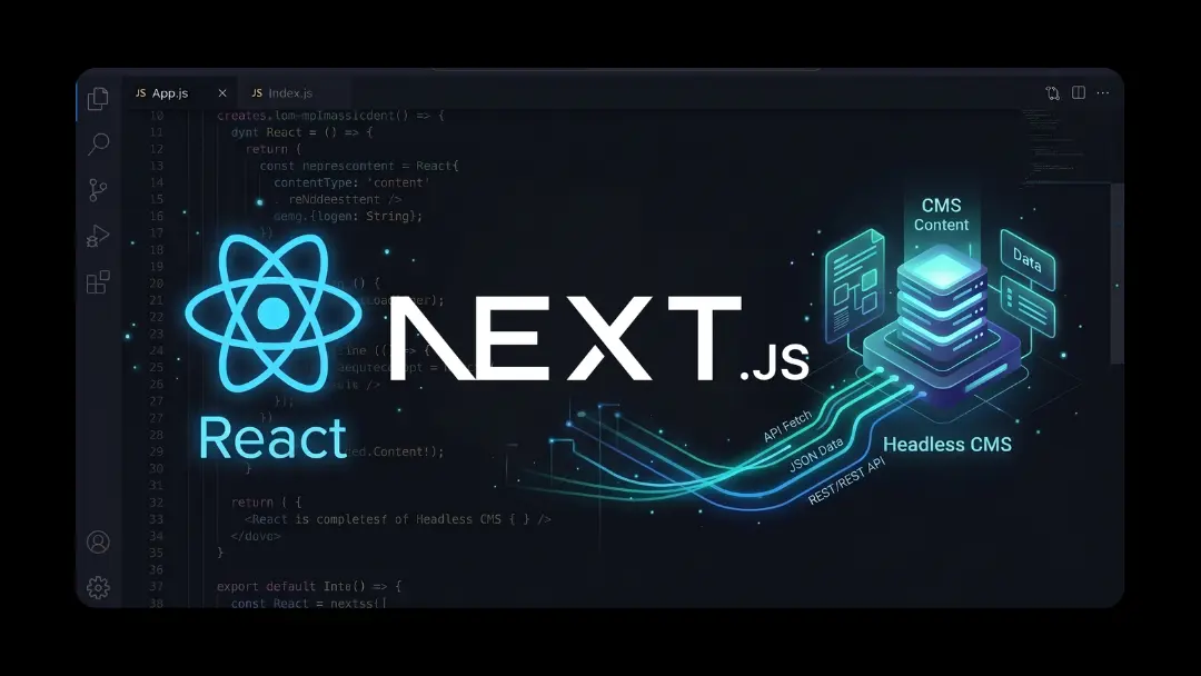 React Next.js与Headless CMS架构示意