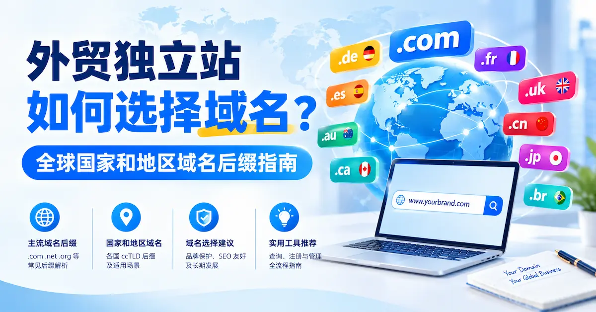 外贸独立站如何选择域名?全球国家和地区域名后缀指南