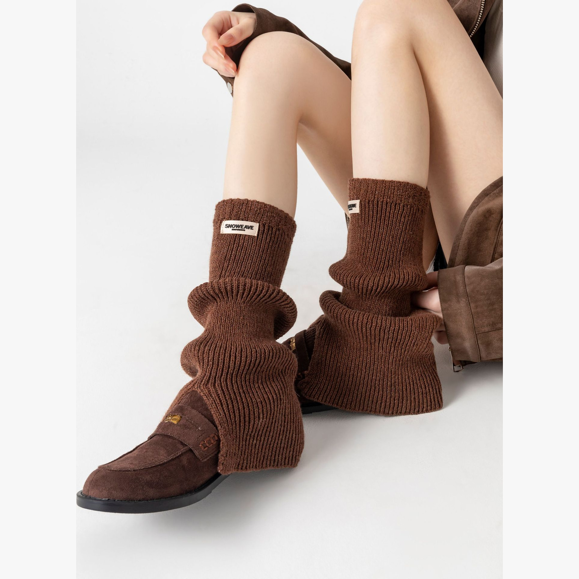 W-071 knitted leg warmers detail 3